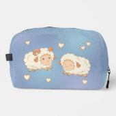 Zwei Niedliche kleine Schafe Ram Ewe auf Blue Waschbeutel (Vorderseite)