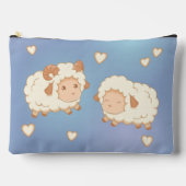 Zwei Niedliche kleine Schafe Ram Ewe auf Blue Zubehörtasche (Vorderseite)