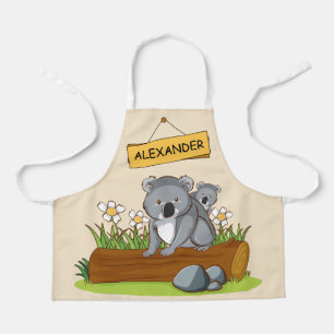 Zwei niedliche Koalas sitzen auf einem Stein Schürze