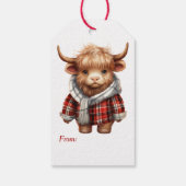 Zwei Niedliche Kühe Weihnachten Geschenkanhänger (Rückseite)