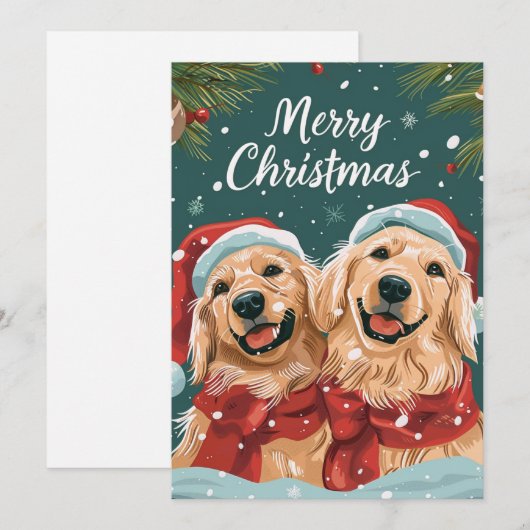 Zwei niedliche Labrador frohe Weihnachten (Vorne/Hinten)