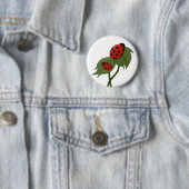 Zwei niedliche Ladybugs auf einer Pflanze Button (Beispiel)