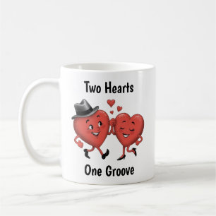 Zwei Niedliche Liebe Herz Valentins Kaffeetasse