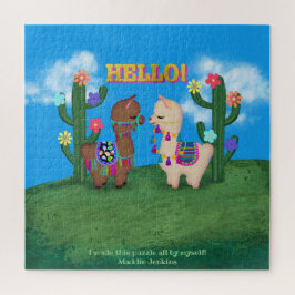 Zwei Niedliche Llamas | Sie personalisieren Kinder Puzzle