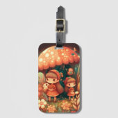 Zwei niedliche Mädchen Elfen Gepäckanhänger (Vorderseite Vertikal)