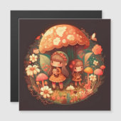 Zwei niedliche Mädchen Elfen Magneteinladung (Vorne/Hinten)