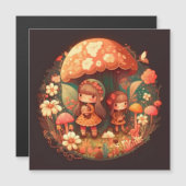 Zwei niedliche Mädchen Elfen Magneteinladung (Vorne/Hinten)