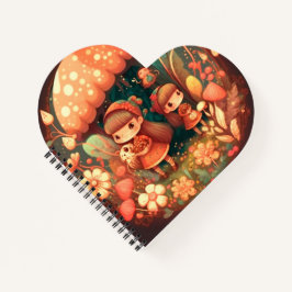 Zwei niedliche Mädchen Elfen Notizblock