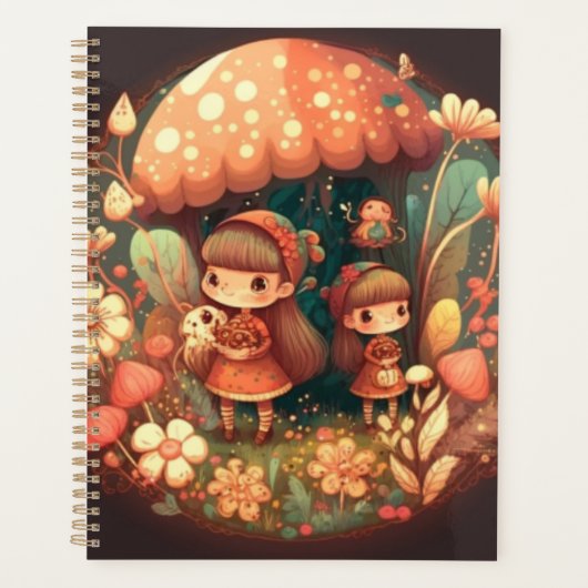 Zwei niedliche Mädchen Elfen Planer (Vorderseite)