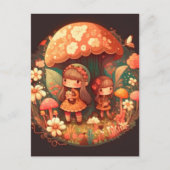 Zwei niedliche Mädchen Elfen Postkarte (Vorderseite)