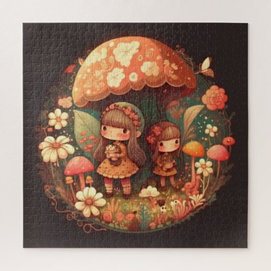 Zwei niedliche Mädchen Elfen Puzzle (Vertikal)