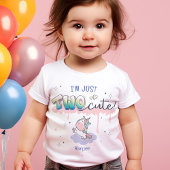 ZWEI Niedliche magische Einhorn Individuelle Name  Baby T-shirt