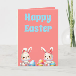 Zwei Niedliche OsterBunnies Blank Karte