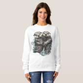 zwei niedliche Otter im Wasser  Sweatshirt (Vorne ganz)