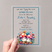 Zwei Niedliche Pilze-Pilze-Hochzeit Acryleinladungen (Insitu (Handheld))