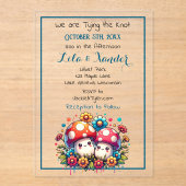 Zwei Niedliche Pilze-Pilze-Hochzeit Acryleinladungen (Vorderseite)