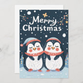 Zwei niedliche Pinguine frohe Weihnachten (Vorne/Hinten)