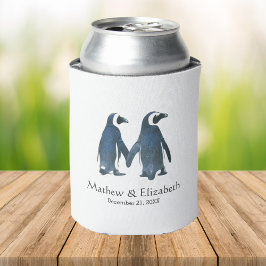 Zwei Niedliche Pinguine | Romantische Hochzeit Dosenkühler
