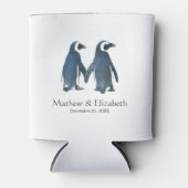 Zwei Niedliche Pinguine | Romantische Hochzeit Dosenkühler (Vorderseite)