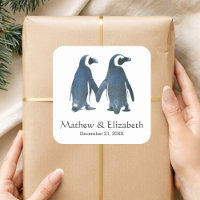 Zwei Niedliche Pinguine | Romantische Hochzeit