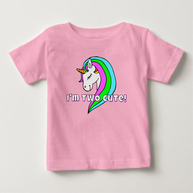 Zwei Niedliche Rainbow Unicorn Kleinkind T - Shirt (Vorderseite)