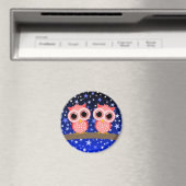 zwei niedliche rosa Eule Magnet (In Situ (Geschirrspüler))