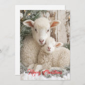 Zwei Niedliche Schafe Feiertagskarte (Vorne/Hinten)