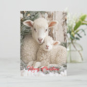 Zwei Niedliche Schafe Feiertagskarte (Stehend Vorderseite)