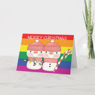 Zwei Niedliche Schneemänner Lesben Weihnachten