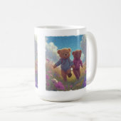 Zwei Niedliche Teddy Bear Friends Kaffeetasse (VorderseiteRechts)