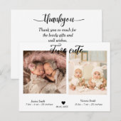 Zwei Niedliche Twins Foto Geburtserklärung Postkarte (Vorne/Hinten)