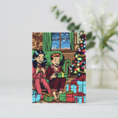 Zwei Niedliche Vintage Kinder Weihnachten (Stehend Vorderseite)