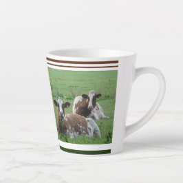 Zwei Niedliche Weißbraun-Kühe-Design Latte-Tasse Milchtasse