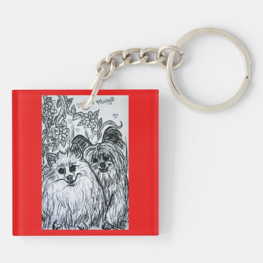 Zwei Niedliche Welpen, alias: Zwei Backwaren! Schlüsselanhänger (Rückseite)