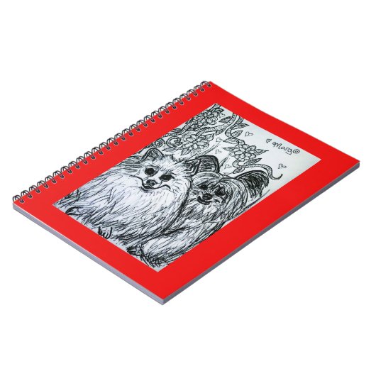 Zwei Niedliche Welpen, auch bekannt als zwei Backw Notizblock (Linke Seite)