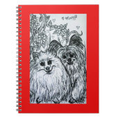 Zwei Niedliche Welpen, auch bekannt als zwei Backw Notizblock (Vorderseite)