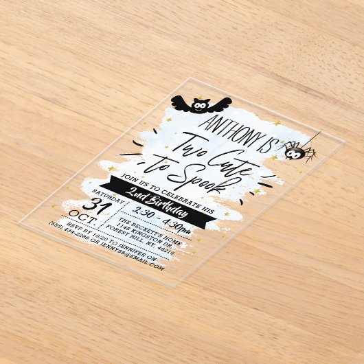 Zwei Niedliche zu sprechen Jungs Halloween 2. Gebu Acryleinladungen (Ablage )