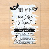 Zwei Niedliche zu sprechen Jungs Halloween 2. Gebu Acryleinladungen (Vorderseite)