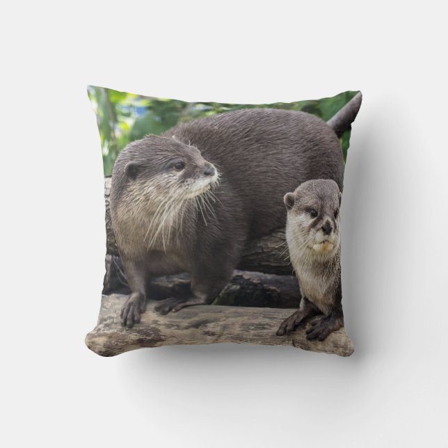Zwei niedlicher Otter der Otter-| Kissen (Vorderseite)