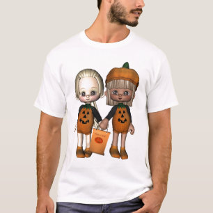 Zwei niedlicher Toon Trick-oder-Treaters T-Shirt