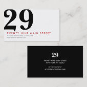 ZWEI NUMBERN LOGO Designer Business Card Visitenkarte (Vorne/Hinten)