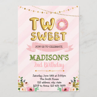 Zwei Nüsse-Geburtstagsfeierlichkeiten Einladung