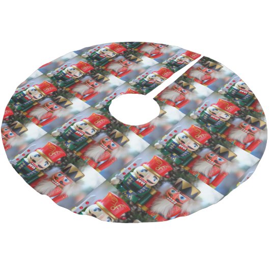 Zwei Nussknacker Polyester Weihnachtsbaumdecke (Schrägansicht)