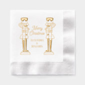 Zwei Nutcracker Frohe Weihnachtscoupel oder Famili Servietten Mit Folie (Vorderseite)