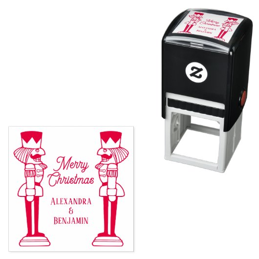 Zwei Nutcrackers Frohe Weihnachtskuchenname Permastempel (Beispiel)