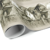 Zwei Nuzzling Pferde: Bleistift, der ursprüngliche Geschenkpapier (Rolleneckpunkt)