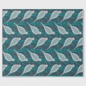 Zwei (oder mehr) Schildkrötentauben in aquamarinen Geschenkpapier (Flach)