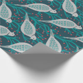 Zwei (oder mehr) Schildkrötentauben in aquamarinen Geschenkpapier (Ecke)