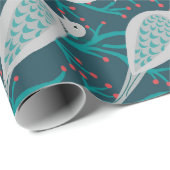 Zwei (oder mehr) Schildkrötentauben in aquamarinen Geschenkpapier (Rolleneckpunkt)