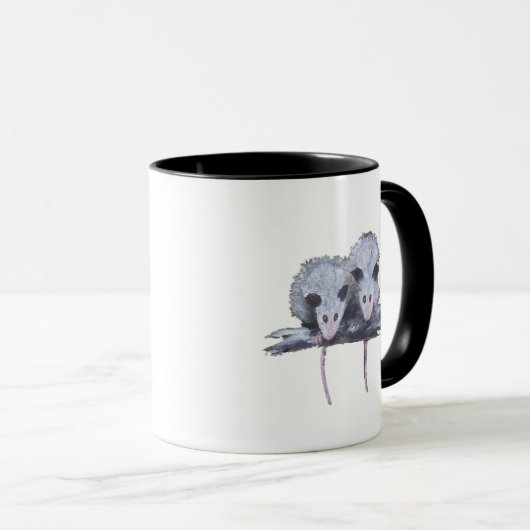 "Zwei Opossum-" Wecker-Tasse Tasse (VorderseiteRechts)